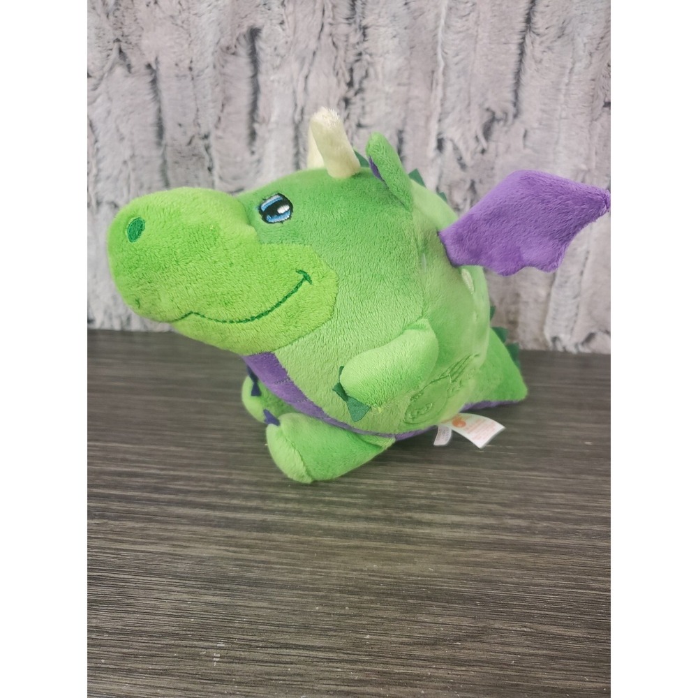 Orbiez Green Plush Dragon 10" Stuffed Animal Purple Wings And Belly 2011
